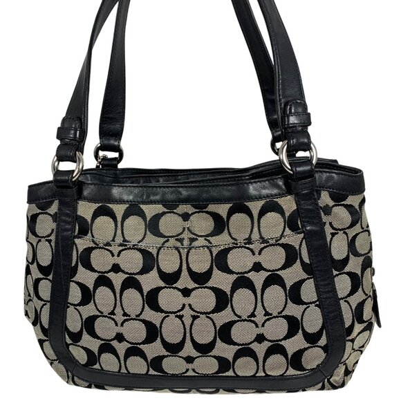 COACH F14934 Cricket Signature Satchel Shoulder Bag Black/Off-White + Hang Tag - Picture 5 of 15